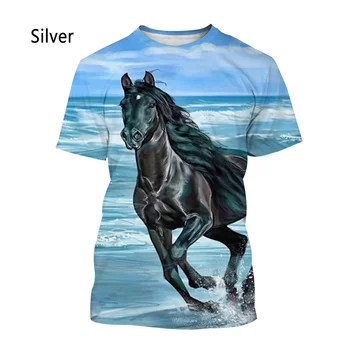 2022 Animal Cavalo 3D T-shirt dos Homens de Mulheres de Verão, Moda Casual Manga Curta T-shirt Harajuku Estilo Streetwear Camisa Topo