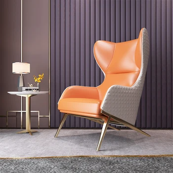 Couro de Luxo poltrona NordicFloor Design italiano do Office Sofá, Cadeiras de Varanda Leitura Fauteuil Salão de Móveis de Casa YYY35XP