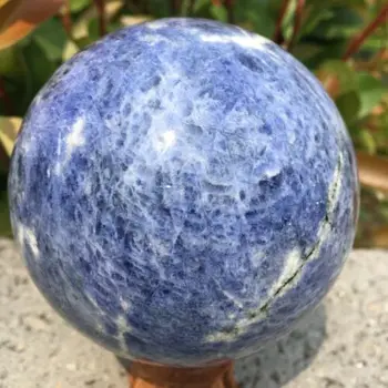600-680Natural cristal de quartzo azul de grão de pedra, decoração de bola