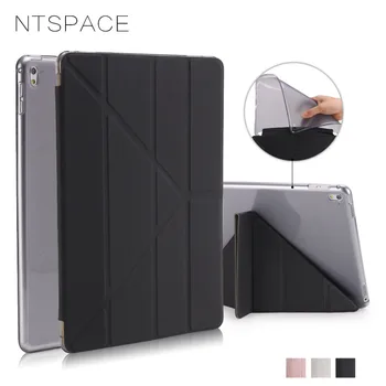 NTSPACE Magnético PU Couro Flip Cover Casos Para Apple iPad Ar 1 Smart Despertar do Sono Macio de Silicone Titular de Caso Para o iPad 5